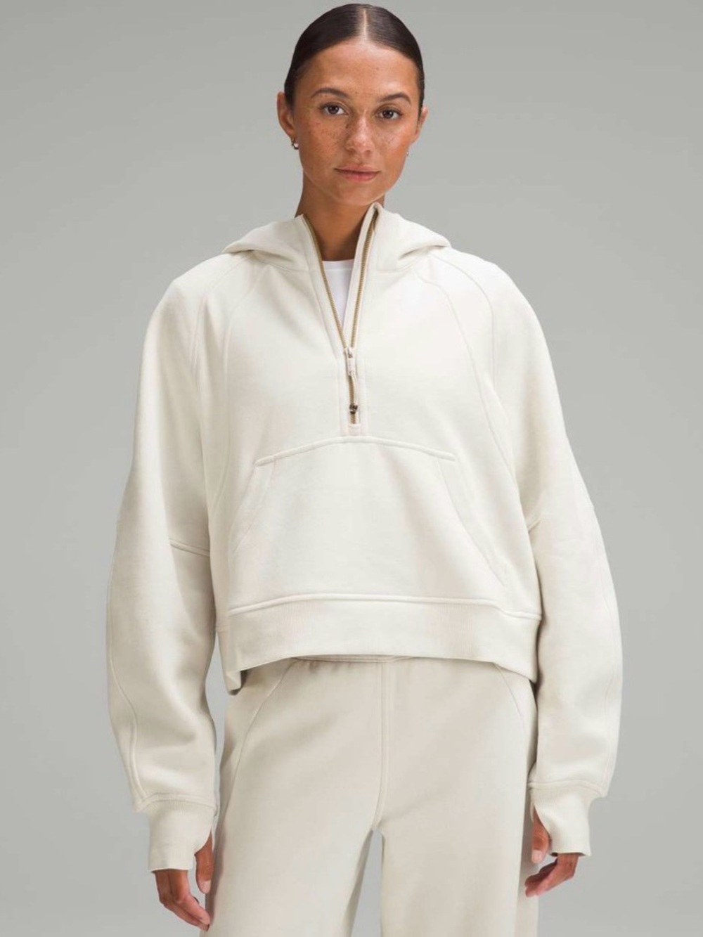 Lululemon | Oversized Half-Zip Scuba | Bone/Gold